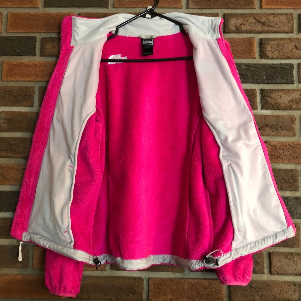 North Face Pink Fleece Zip Jacket Osito - Picture 3 of 4